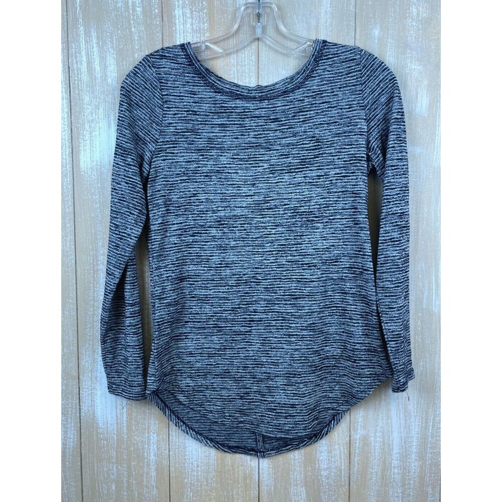 Athleta Top Women's Size XXS Blue Cut Out Back Long Sleeve Workout Active Top